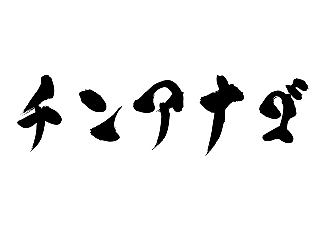 チンアナゴの 年賀状 筆文字 無料 素材