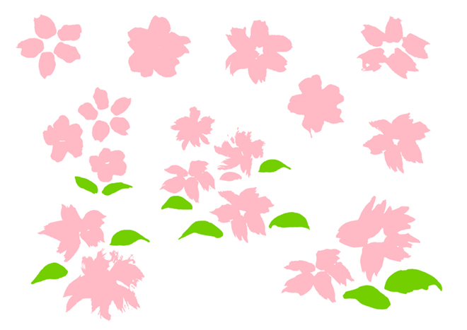 桜の 年賀状 筆文字 無料 素材